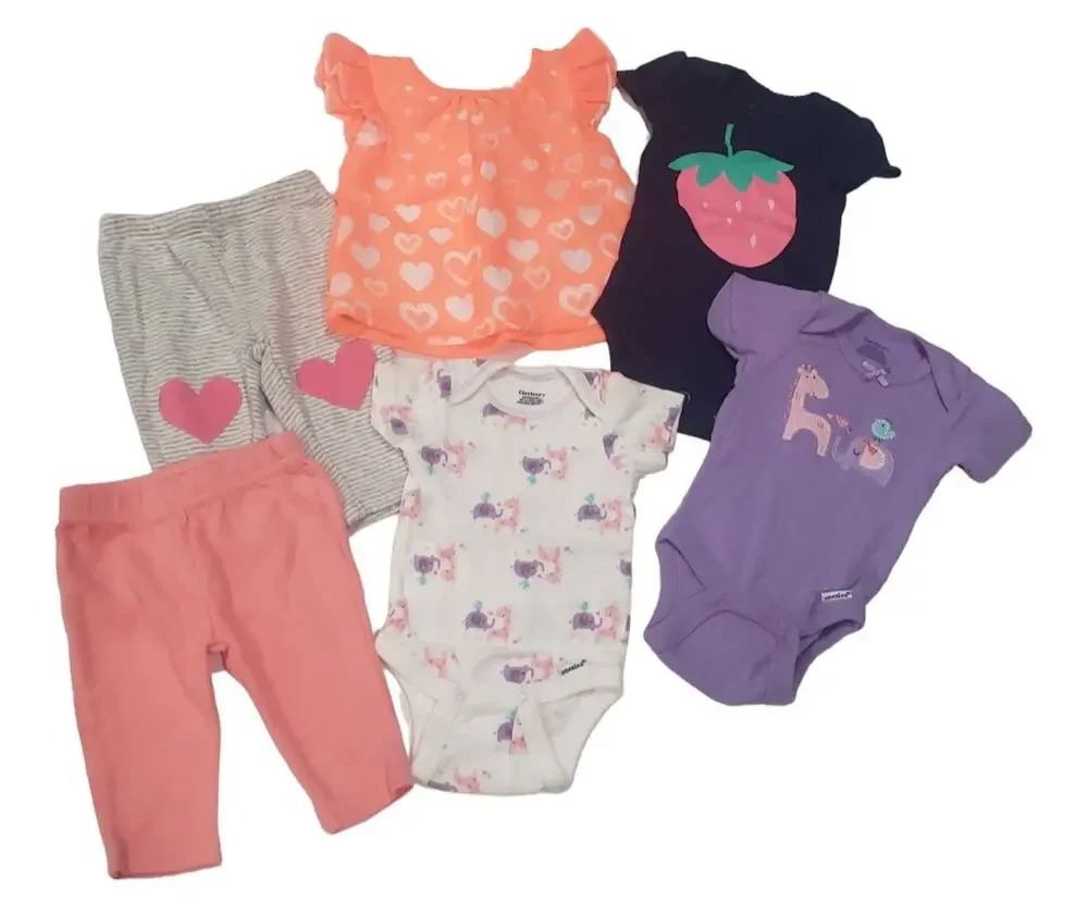 Carter's Gerber's Baby Newborn Onesie Shirt Pant Clothes Bundle 4 Just Born Baby